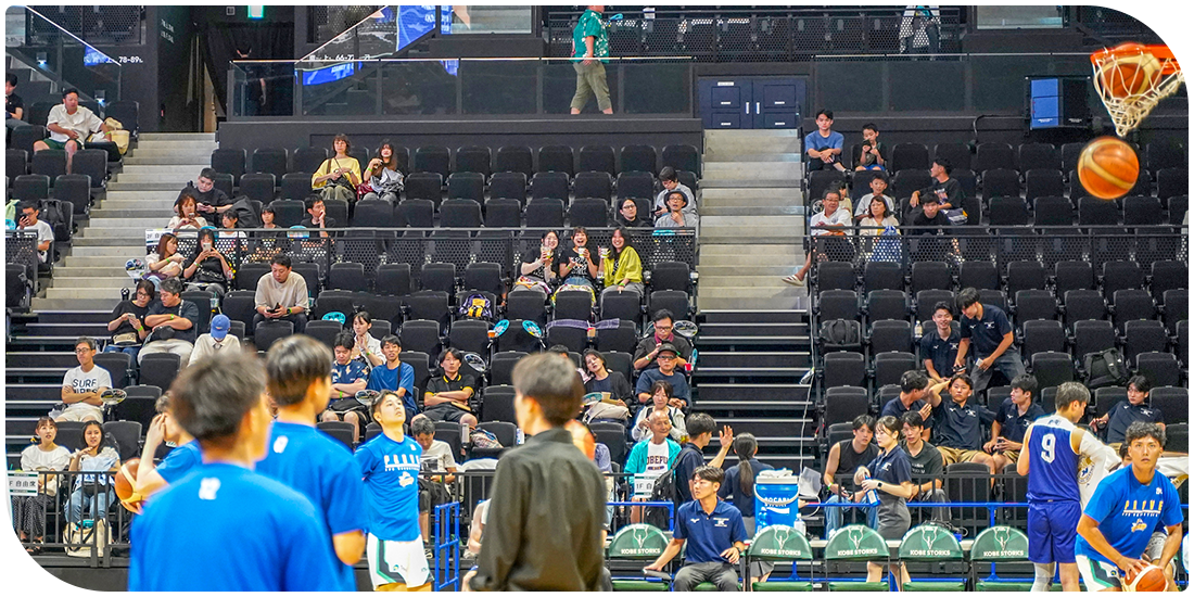 GLIONE ARENA KOBEでバスケットボール観戦
