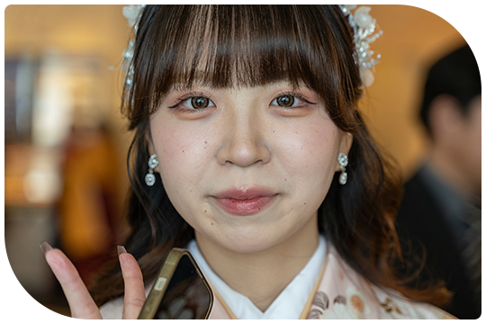 学位記授与式前に撮影させていただきました